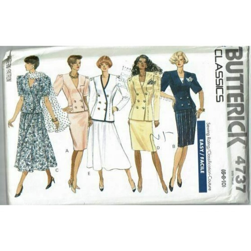 Butterick Sewing Pattern 4737 Misses‎ Top Skirt Size 6-10